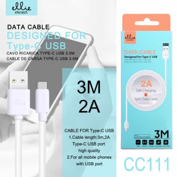 Ellietech CC111 Câble Type-C USB 2A 3M Blanc